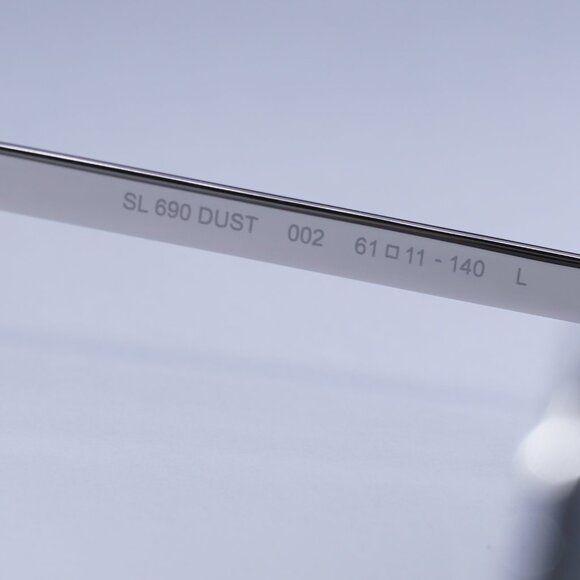 Saint Laurent SL690DUST 002 Aviator Sunglasses - Silver/Grey - Picture 9 of 11